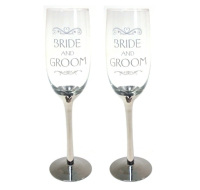BRIDE & GROOM GLASS