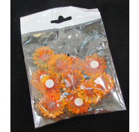 SMALL PLASTIC DECORATIVE FLOWERS 12PC