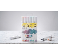 6Pcs Dual-Tip Colourful Marker Pens (3Mm & 6Mm Tips)