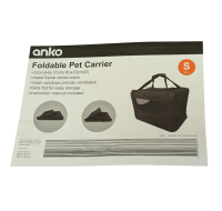 Foldable black pet carrier for small animals