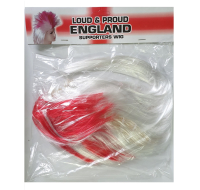 Loud And Proud England Mohawk Hair Wig, Red and White