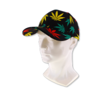 Black Rasta Leaf Adjustable Baseball Hat
