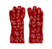 Festive Oven Gloves with Swirl Design