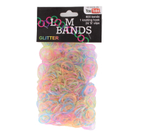 Glitter Loom Bands 600 pcs with hook and S clips