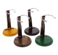 Wooden base and metal stand for dolls and teddies