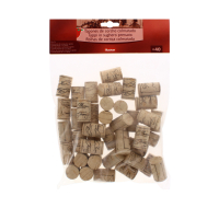 Pack of 40 natural cork bottle stoppers 38x24mm
