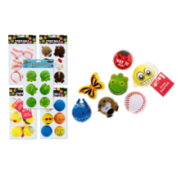 Assorted colours and designs stress balls pack of 6