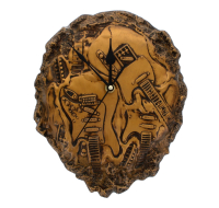 BRONZE EFFECT GUITAR SCULPTURE CLOCK