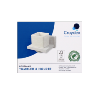 Croydex White Ceramic Tumbler & Holder