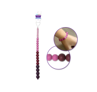 Dyed glass beads in rouge, 18 cm strand