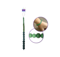 Dyed glass beads in vibrant green on 18 cm strand
