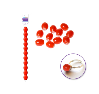 Scarlet red glass beads on a 12.7 cm strand