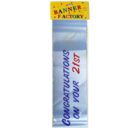 CONGRATULATIONS ON YOUR 21TH BLUE BANNER WITH CARD