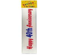 Happy 40th Anniversary Banner White with Card