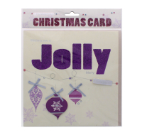 HANDCRAFTED CARD HAVILLY GLITTERED  JOLLY