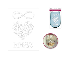 Etching effect stickers with love theme designs
