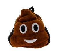 Large poo emoji backpack with side pockets