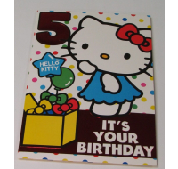 Hello Kitty Age 5 Birthday Card