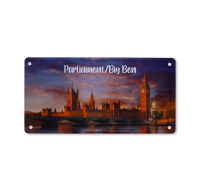 Tin plate wall sign featuring Parliament and Big Ben