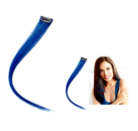 CLIP IN HIGHLIGHTS HAIR EXTENSION BLUE SHORT