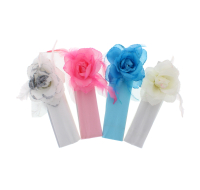 Headband With Flower Attached In  Assorted Colours