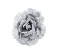 Women's silver shimmer flower hair clip for adding sparkle