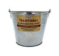 10L galvanised steel bucket with handle