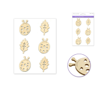 LASER CUT WOOD STICKERS LADYBUG