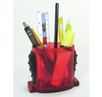 RED DESK CADDY WITH BLACK GRIP