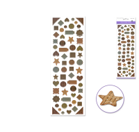 3D antique button medley stickers