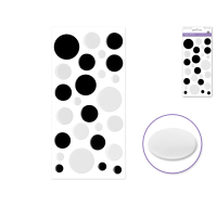 Black and white 3D epoxy dot stickers