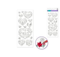 Art Therapy Glitter Stickers Heart Floral design