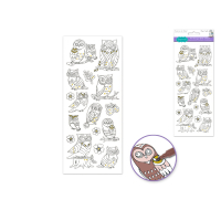 Art Therapy Glitter Stickers Owls