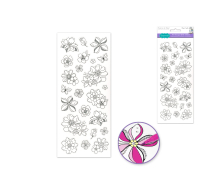 Art Therapy Glitter Stickers with Flower designs