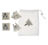 UK to EU travel adaptors 5 pack with pouch