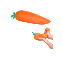 Carrot Squooshie Toy in bright orange