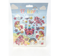 Unicorn 3D Embossed Craft Stickers sheet