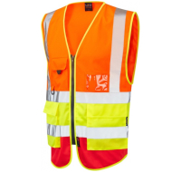 Leo Orange/Yellow/Red Waistcoat Small for enhanced visibility
