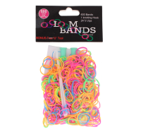 Loom Bands set with 600 bands, knotting hook, S-clips, U-tool