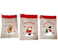 CHRISTMAS CRAFT SACK RED/NATURAL