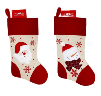 CHRISTMAS CRAFT STOCKING CREAM/RED