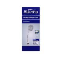 Chrome Finish Shower Head, 1-Function  Spray