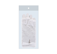 White fingerless lace gloves small