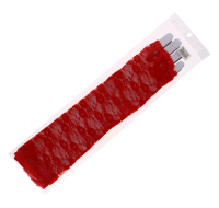 Long Lace Gloves Fingerless Red