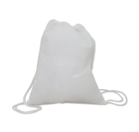White drawstring gym bag for school use