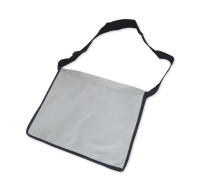Grey and black polyester messenger bag