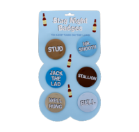 Six stag night badges for bachelor parties