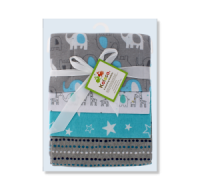 Baby receiving blankets assorted designs 4 pack
