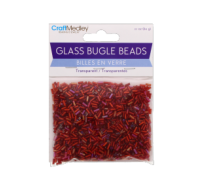 Glass Bugle Beads Transparent Tints Rouge for crafts