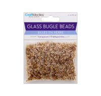 Glass bugle beads with gold nugget finish for crafts